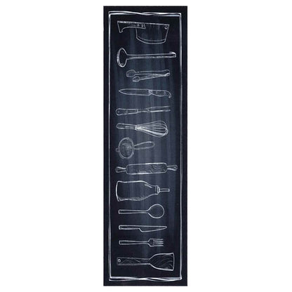 Tapete de Cozinha Toile Preto 150 x 45 cm Veludo
