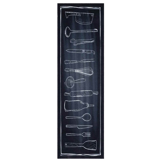 Tapete de Cozinha Toile Preto 150 x 45 cm Veludo