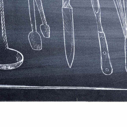 Tapete de Cozinha Toile Preto 300 x 60 cm Veludo