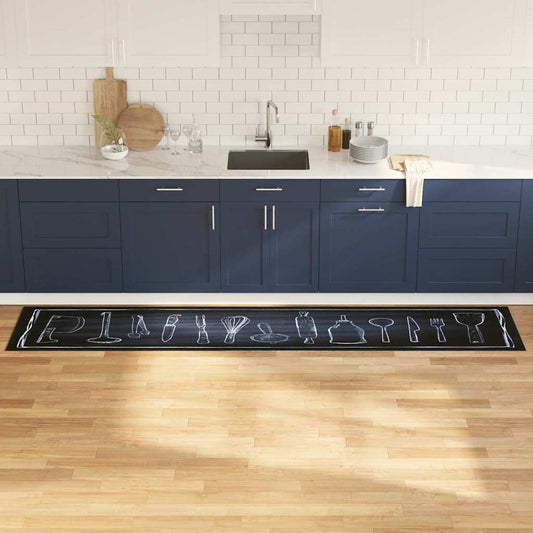 Tapete de Cozinha Toile Preto 300 x 60 cm Veludo
