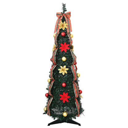 Árvore de Natal Artificial com 50 LEDs Verde 125 cm PVC