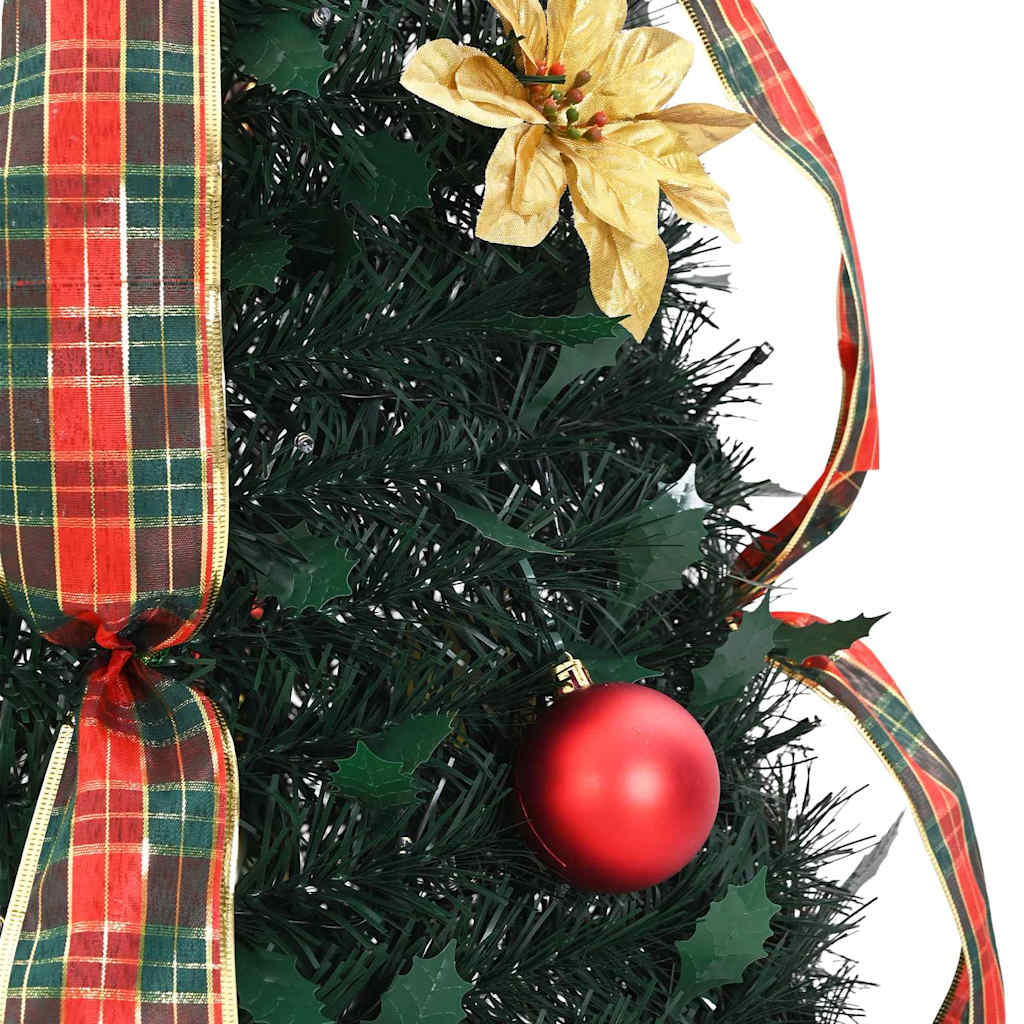 Árvore de Natal Artificial com 100 LEDs Verde 155 cm PVC