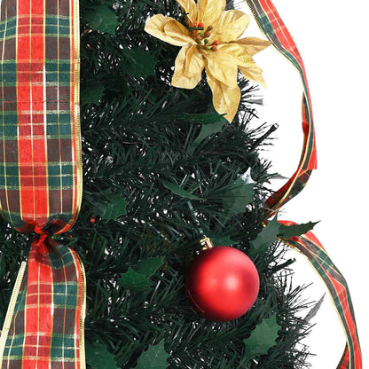 Árvore de Natal Artificial com 100 LEDs Verde 155 cm PVC