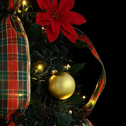 Árvore de Natal Artificial com 100 LEDs Verde 155 cm PVC