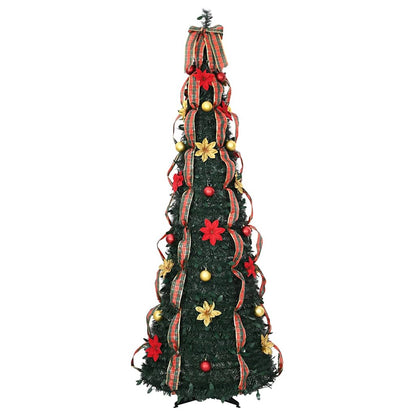 Árvore de Natal Artificial com 200 LEDs Verde 215 cm PVC
