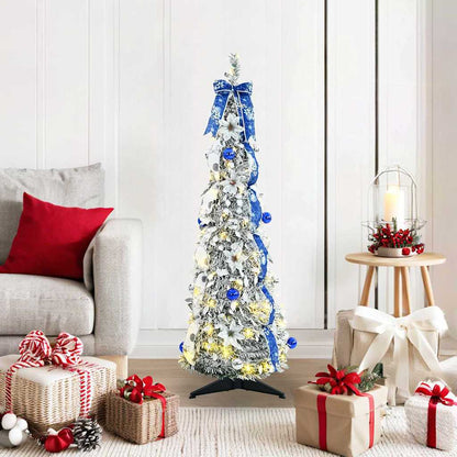 Árvore de Natal Artificial com 50 LEDs Branco 120 cm PVC