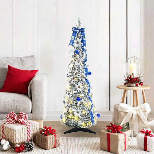 Árvore de Natal Artificial com 50 LEDs Branco 120 cm PVC