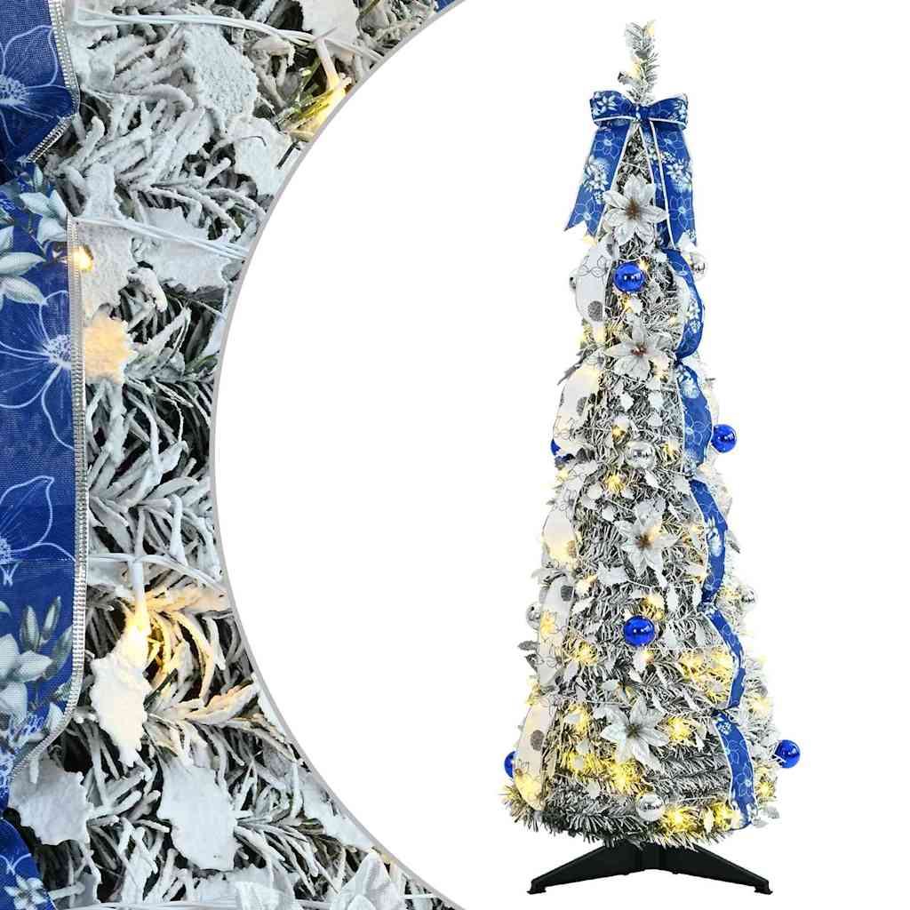 Árvore de Natal Artificial com 50 LEDs Branco 120 cm PVC