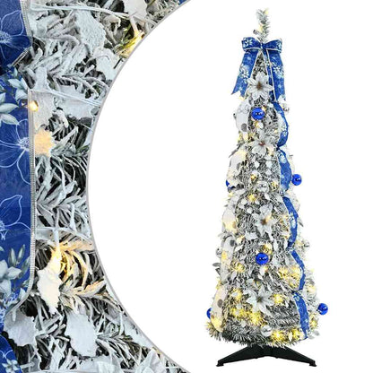 Árvore de Natal Artificial com 50 LEDs Branco 120 cm PVC