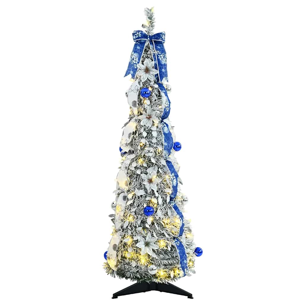 Árvore de Natal Artificial com 50 LEDs Branco 120 cm PVC