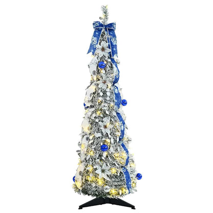 Árvore de Natal Artificial com 50 LEDs Branco 120 cm PVC