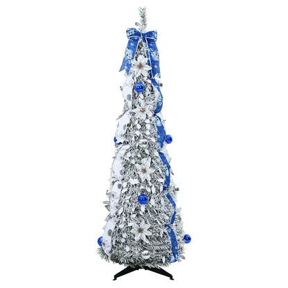 Árvore de Natal Artificial com 50 LEDs Branco 120 cm PVC