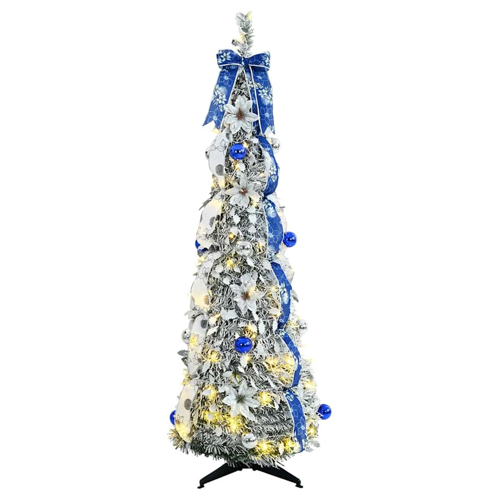 Árvore de Natal Artificial com 100 LEDs Branco 150 cm PVC
