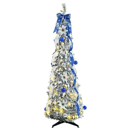 Árvore de Natal Artificial com 100 LEDs Branco 150 cm PVC