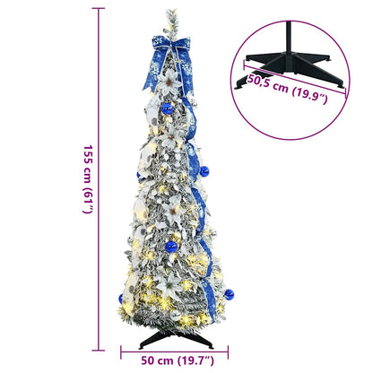 Árvore de Natal Artificial com 100 LEDs Branco 150 cm PVC