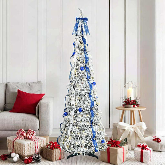 Árvore de Natal Artificial com 150 LEDs Branco 180 cm PVC