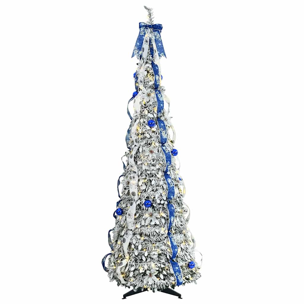 Árvore de Natal Artificial com 150 LEDs Branco 180 cm PVC