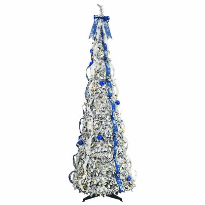 Árvore de Natal Artificial com 150 LEDs Branco 180 cm PVC