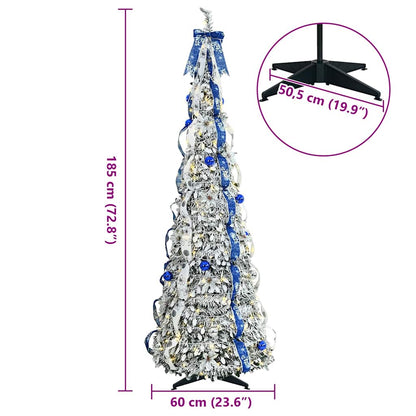 Árvore de Natal Artificial com 150 LEDs Branco 180 cm PVC