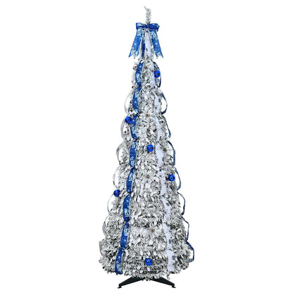 Árvore de Natal Artificial com 200 LEDs Branco 210 cm PVC
