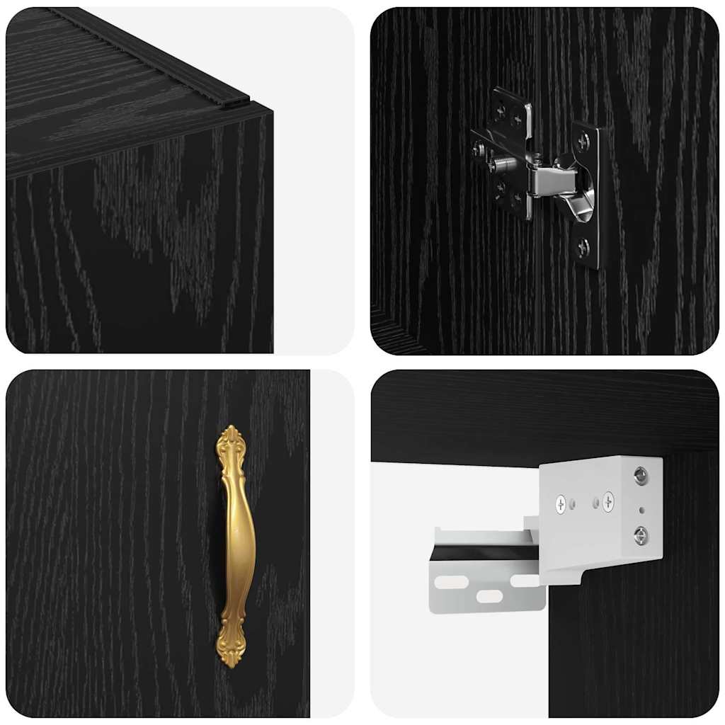 Armário de Parede 2 pcs Carvalho Preto 69,5 x 34 x 90 cm