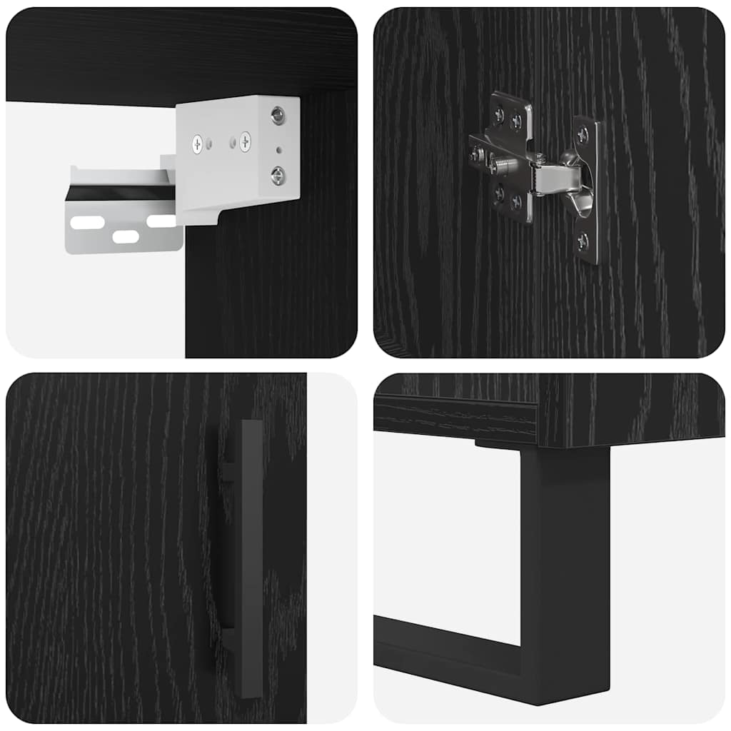 Buffê 2 pcs Carvalho preto Madeira processada