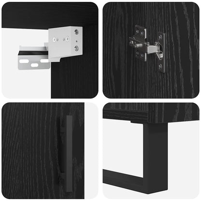 Buffê 2 pcs Carvalho preto Madeira processada