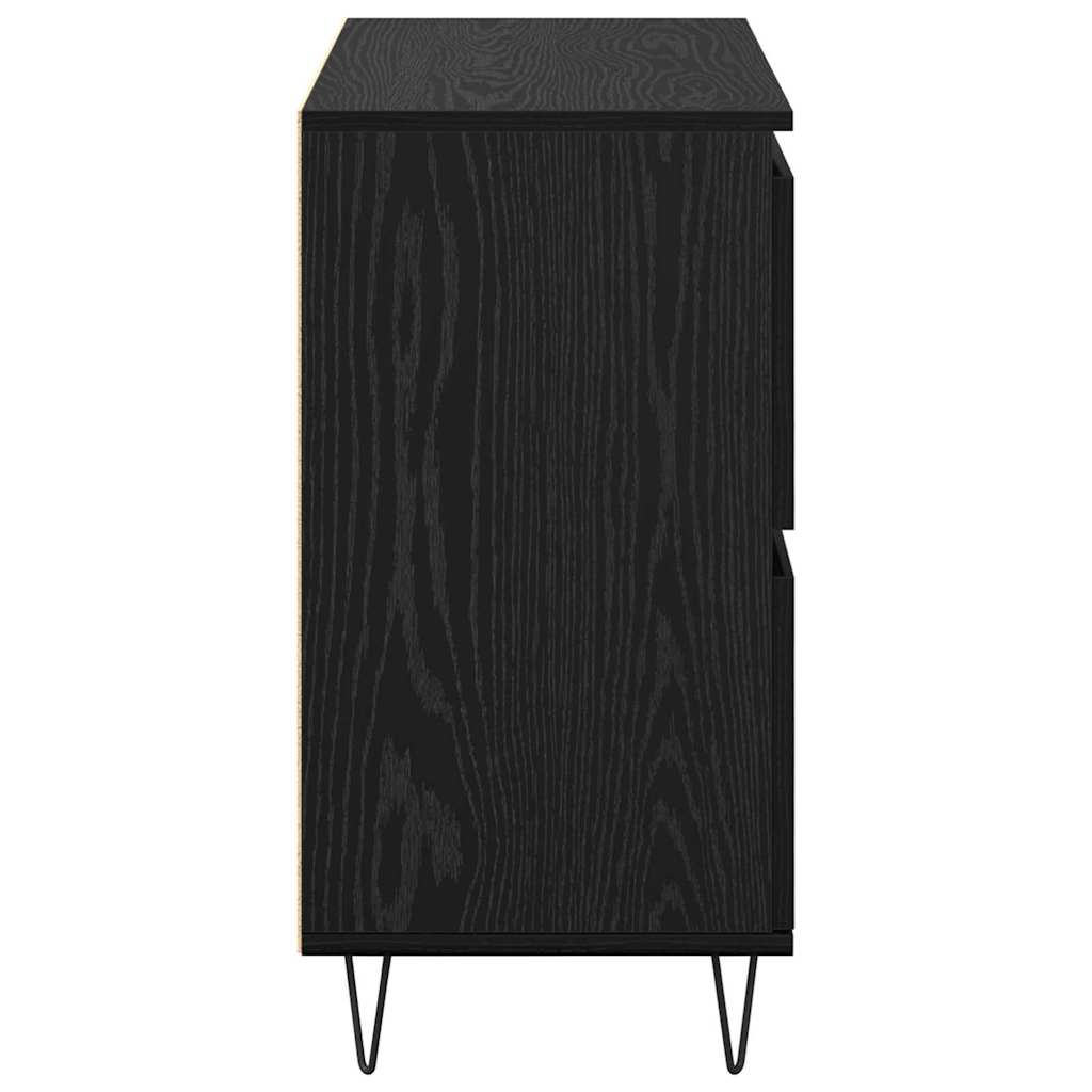 Aparadores 3 pcs Carvalho preto 180 x 35 x 70 cm