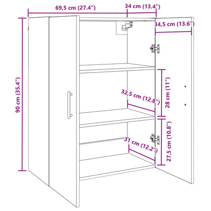 Armário de Parede 2 pcs Carvalho Artesanal 69,5 x 34 x 90 cm