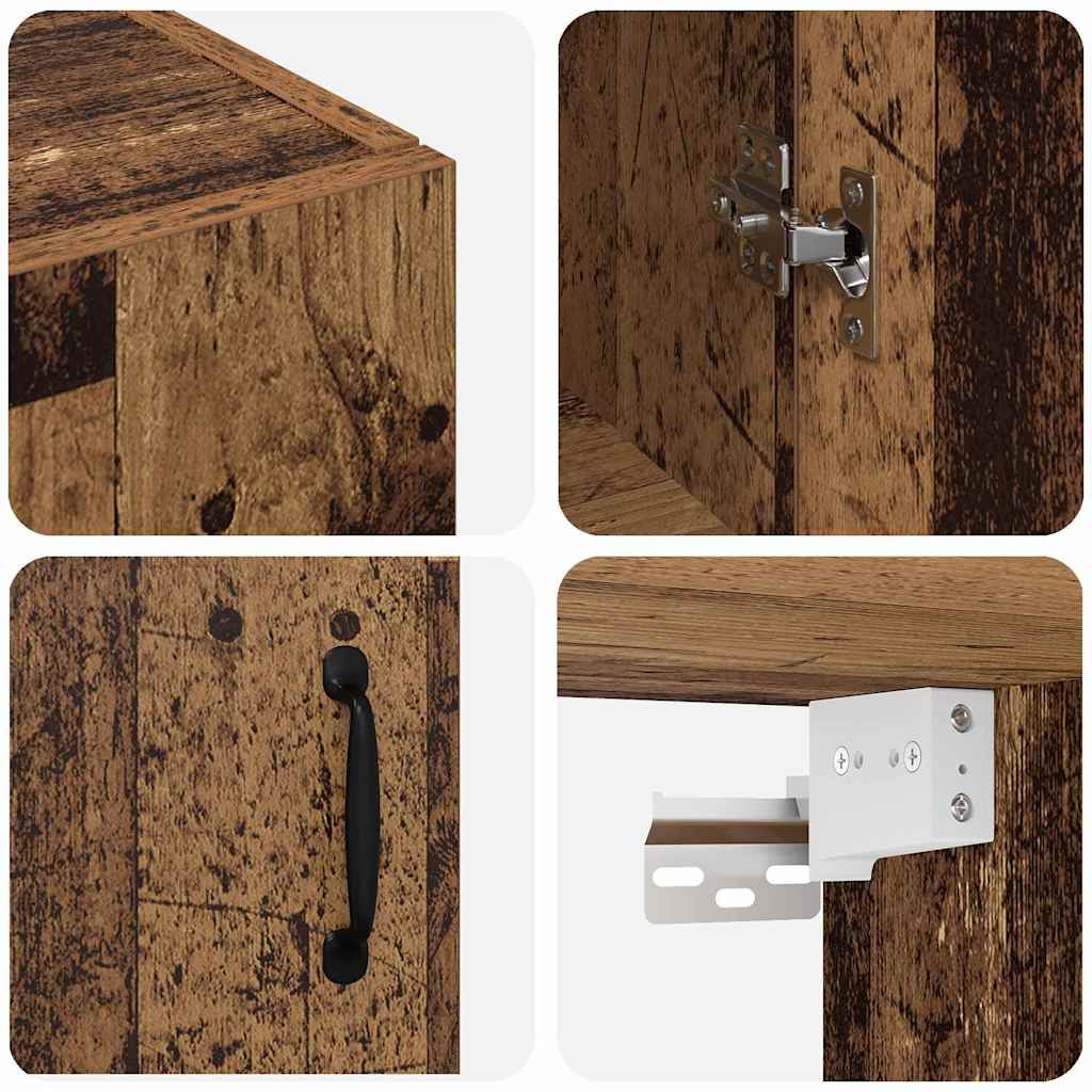 Armário de Parede 2 pcs Madeira antiga 69,5 x 34 x 90 cm