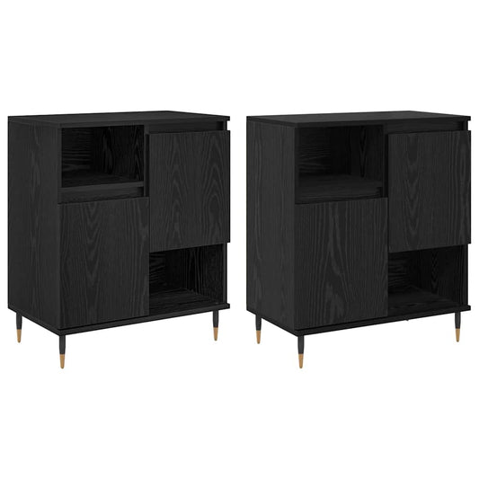 Aparadores 2 pcs Carvalho preto 120 x 35 x 70 cm