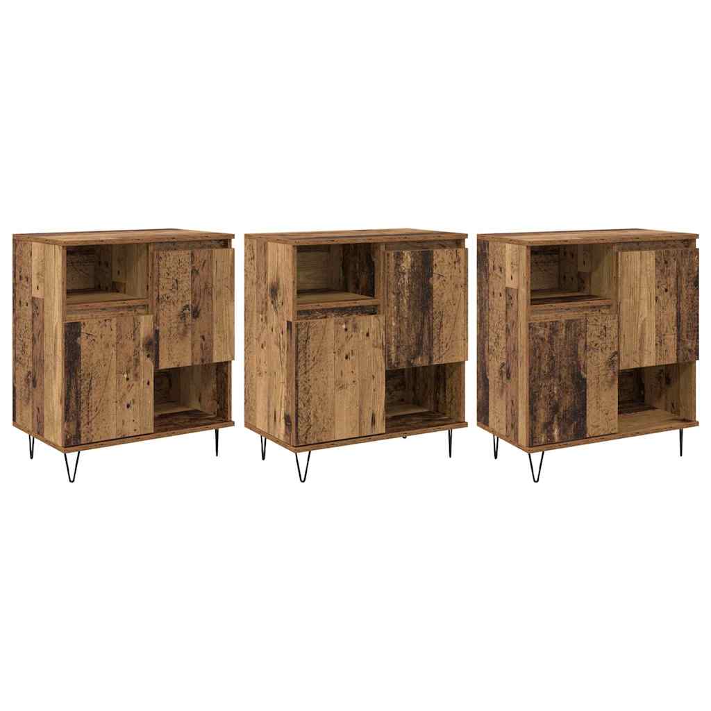 Buffet 3 pcs Madeira antiga 60 x 35 x 70 cm