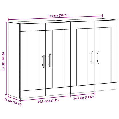 Armários Montados na Parede 2 pcs Madeira antiga