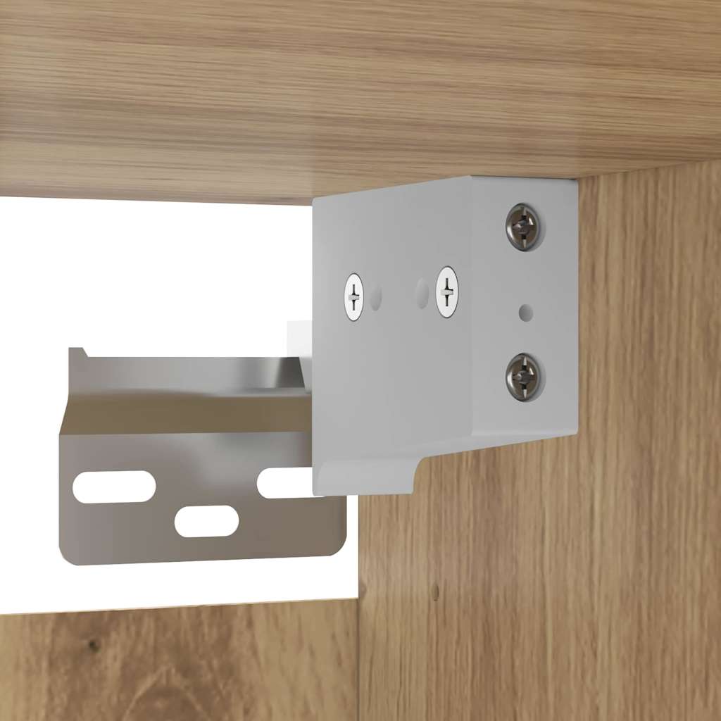 Armários Montados na Parede 2 pcs Carvalho Artesanal e Preto