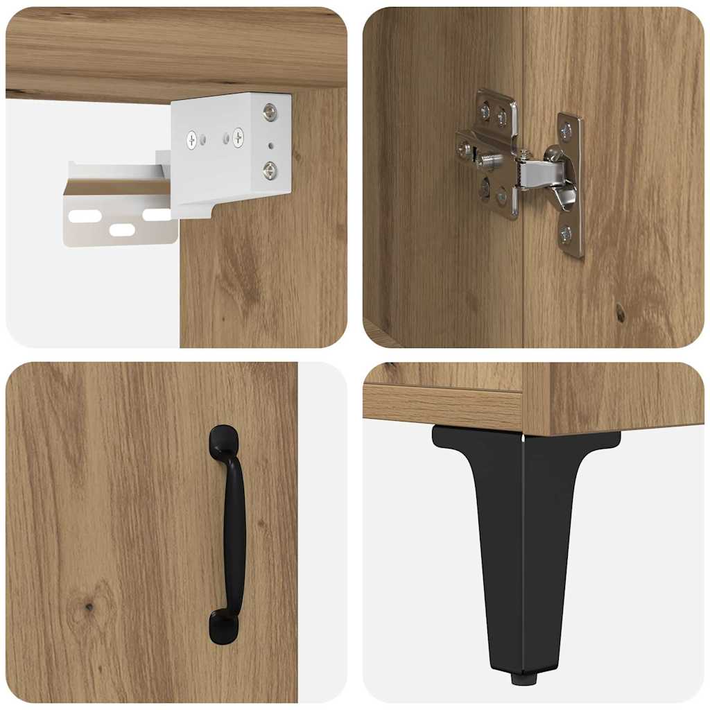 Buffê 2 pcs Carvalho Artesanal Madeira processada