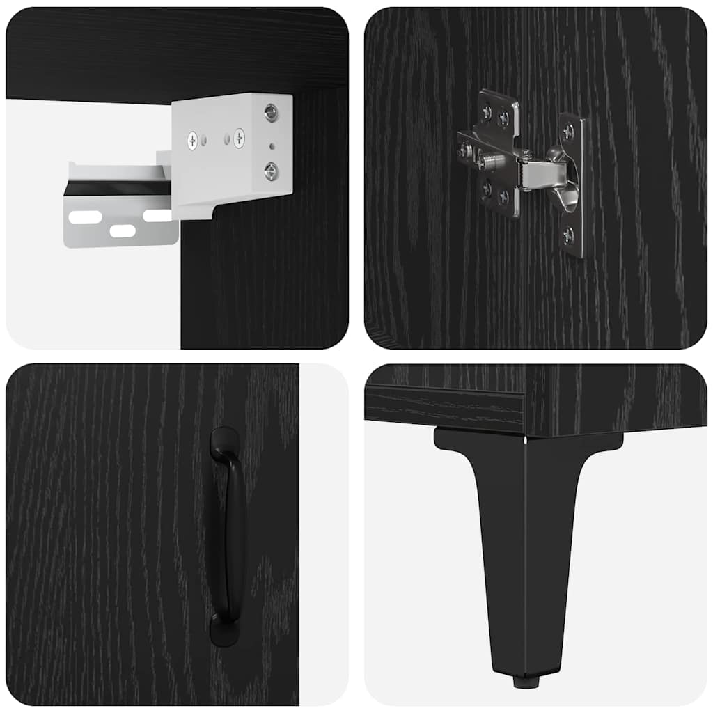 Buffê 2 pcs Carvalho Preto Madeira processada