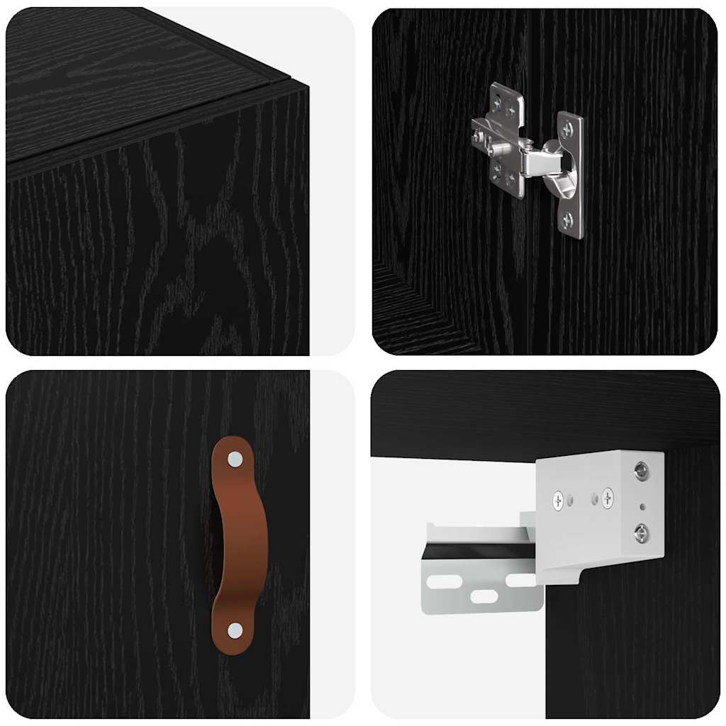 Armário de Parede 2 pcs Carvalho Preto 69,5 x 34 x 90 cm