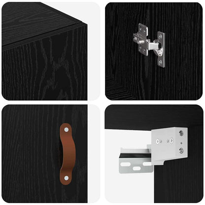 Armário de Parede 2 pcs Carvalho Preto 69,5 x 34 x 90 cm