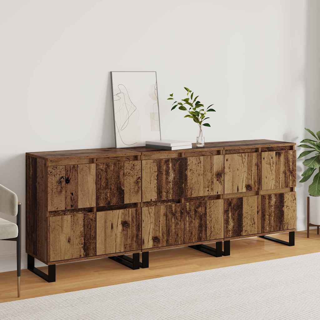 Buffet 3 pcs Madeira antiga 60 x 35 x 70 cm