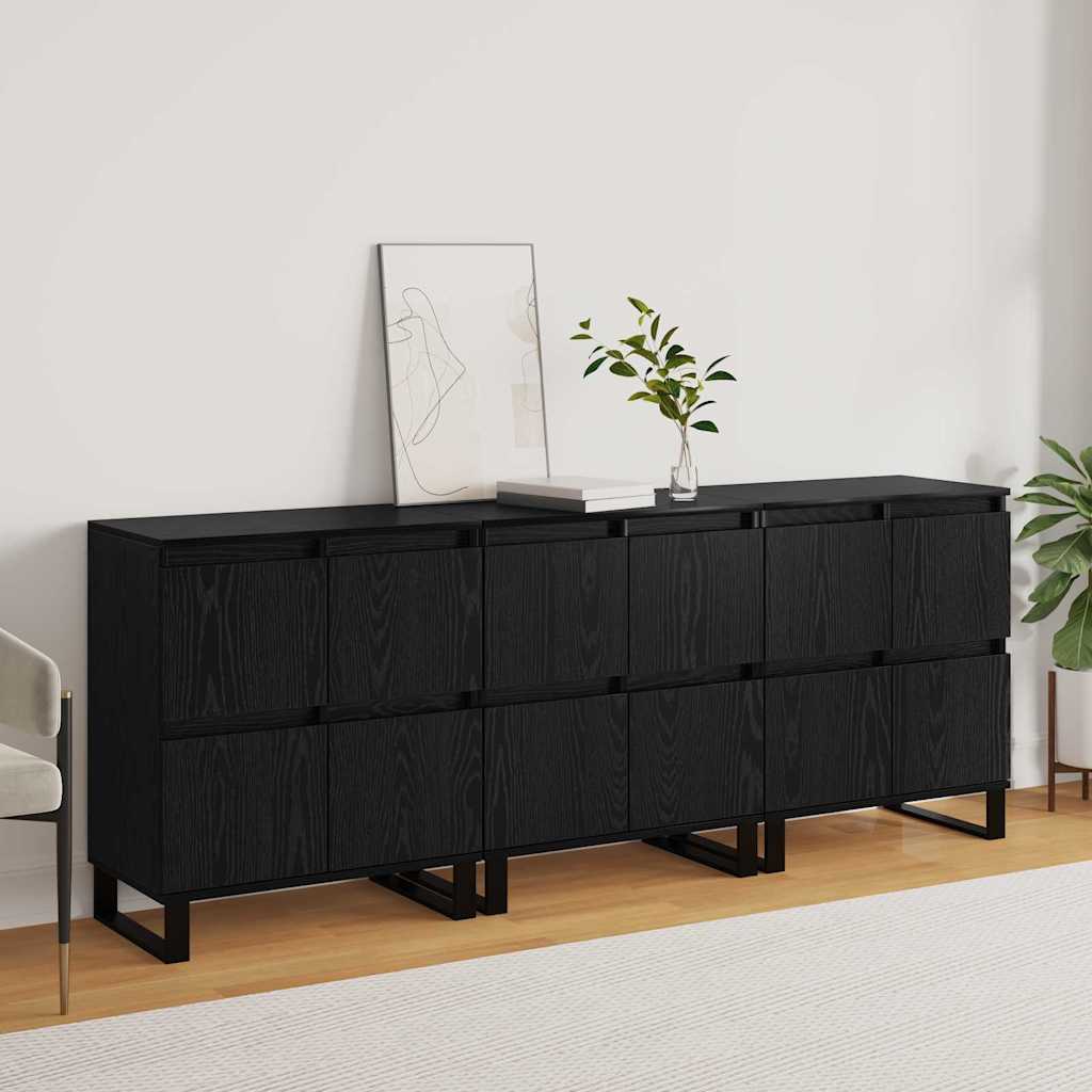 Buffet 3 pcs Carvalho Preto 60 x 35 x 70 cm