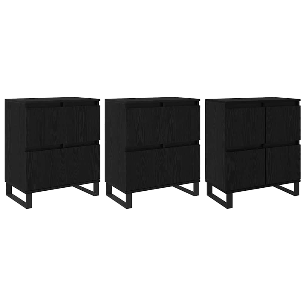 Buffet 3 pcs Carvalho Preto 60 x 35 x 70 cm