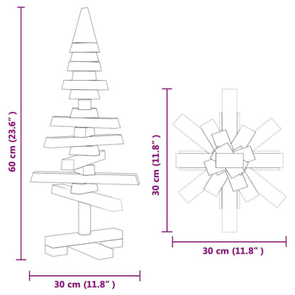 Árvore de Natal de Madeira com suporte Castanho 60 cm