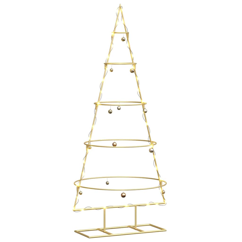 Árvore de Natal de metal com suporte Ouro 124,5 cm