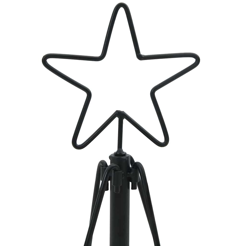 Árvore de Cone de Natal com suporte Preto 125 cm Aço
