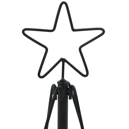 Árvore de Cone de Natal com suporte Preto 125 cm Aço