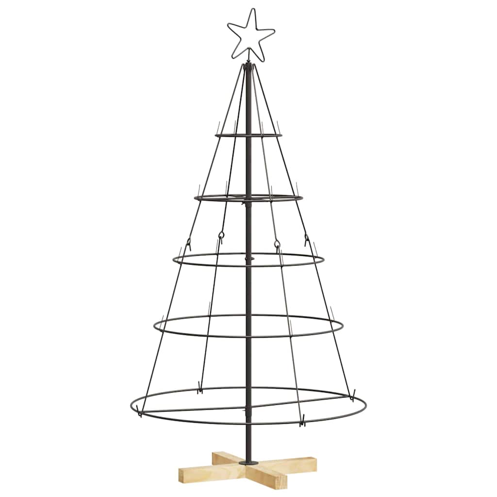 Árvore de Cone de Natal com suporte Preto 125 cm Aço