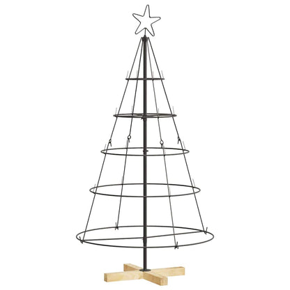 Árvore de Cone de Natal com suporte Preto 125 cm Aço