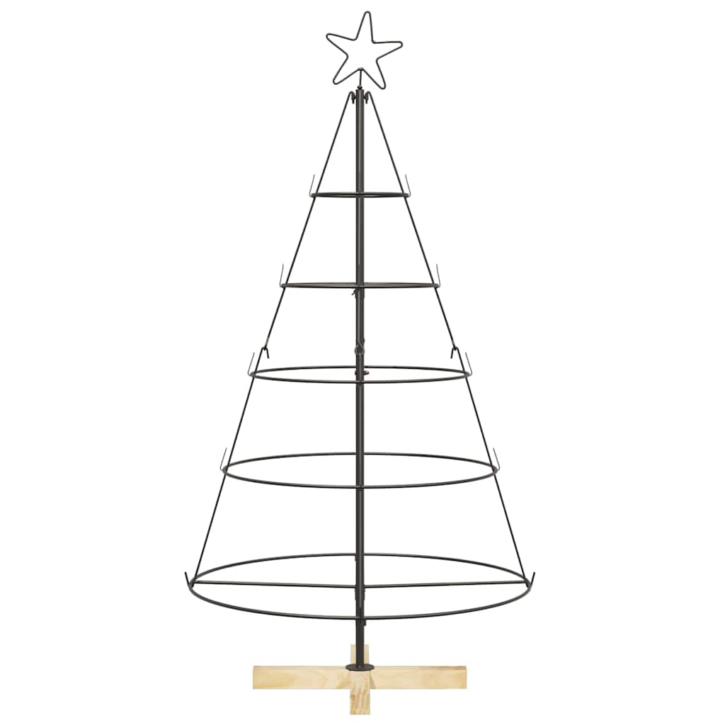 Árvore de Cone de Natal com suporte Preto 125 cm Aço