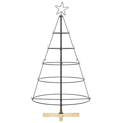 Árvore de Cone de Natal com suporte Preto 125 cm Aço