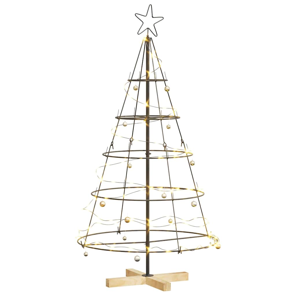 Árvore de Cone de Natal com suporte Preto 125 cm Aço